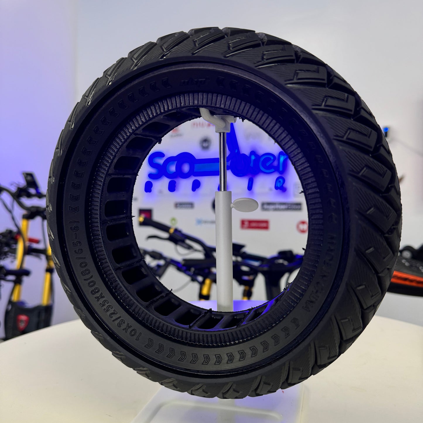 10x3.0 Solid Tire for Electric Scooter | Replaces 80/65-6 & 255x80 | Flat Free 10 Inch Wide Replacement