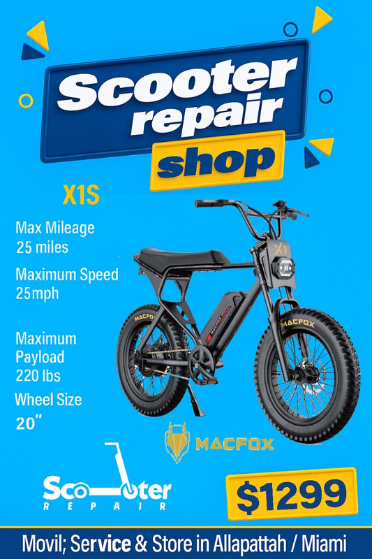 MacFox X1S Electric Bike | 48V 10.4Ah Removable Battery | 500W Motor | 20x4.0 Fat Tires