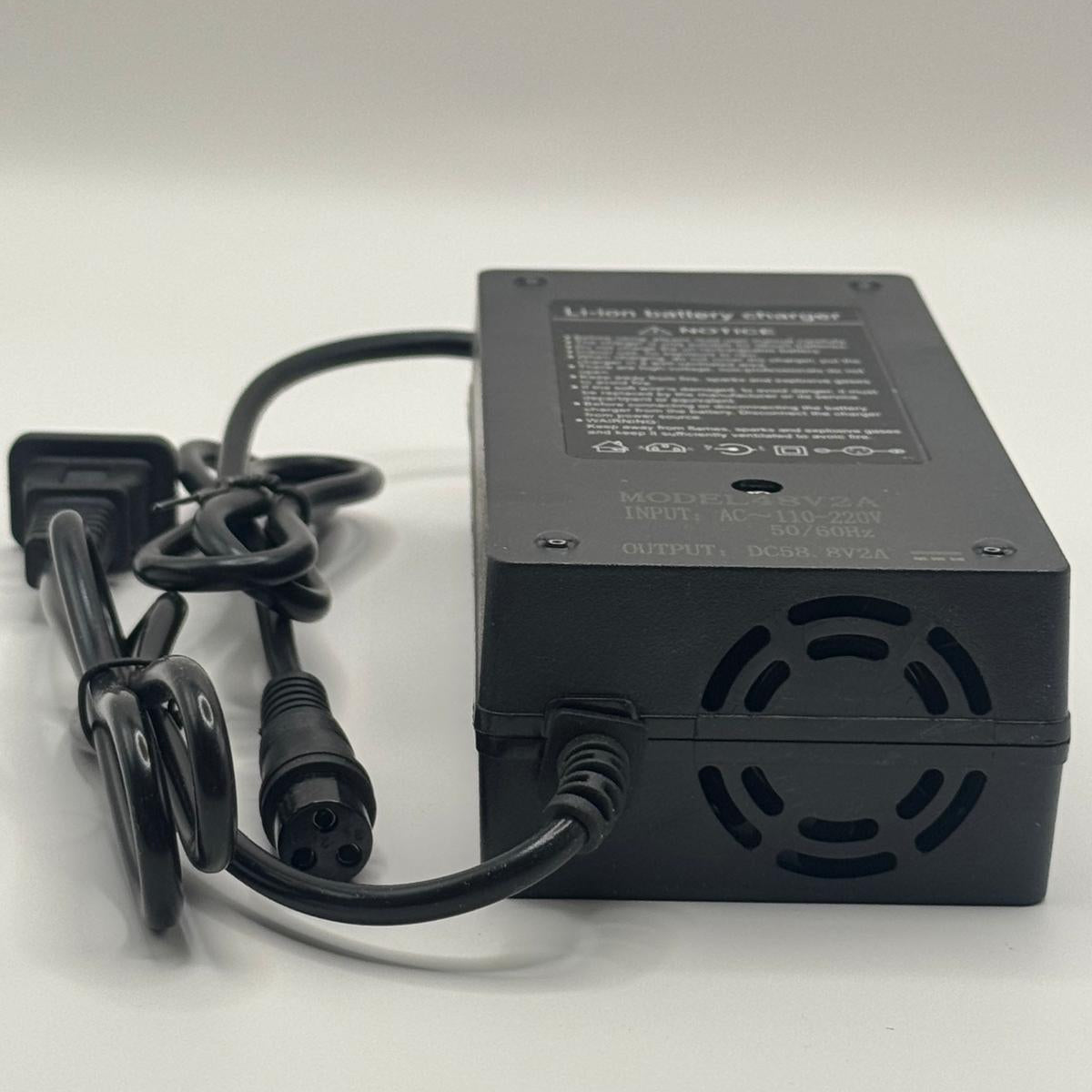 58.8V 2A Charger for Electric Scooter & E-Bike | Compatible with 52V Batteries