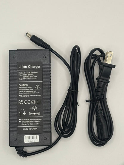 42V 2A Charger for 36V Electric Scooter & E-Bike Batteries