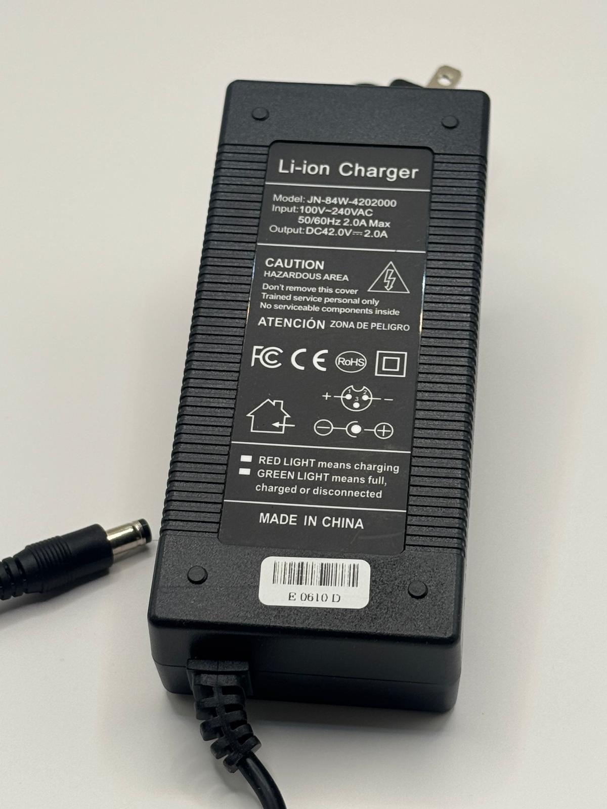 42V 2A Charger for 36V Electric Scooter & E-Bike Batteries