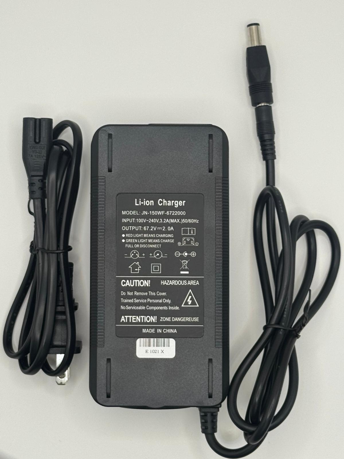 67.2V 2A Charger for Electric Scooter & E-Bike | Compatible with 60V Batteries