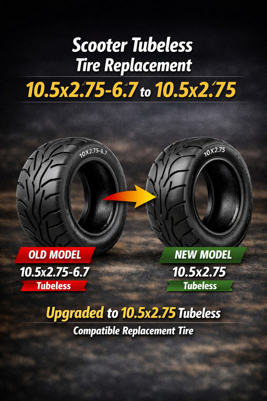 10.5x2.75-6.7 Tubeless Tire for Electric Scooter | Replaces 10.5x2 & 10.5x2.75 | 10.5 Inch Performance Replacement