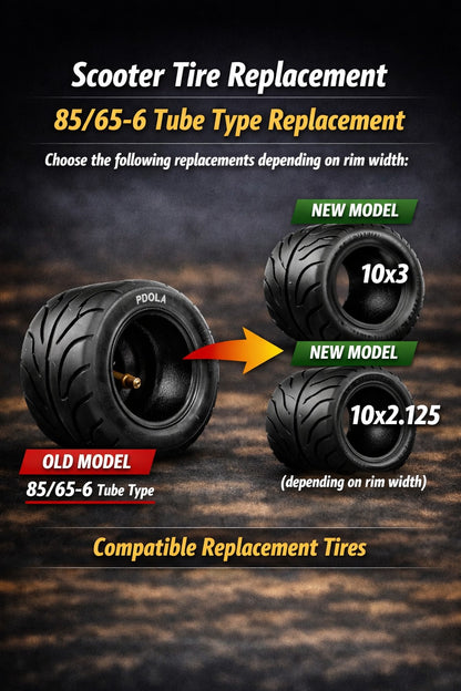 80/65-6 Tube Type Tire for Electric Scooter | Replace 10x3 & 10x2.125 | 6 Inch Replacement