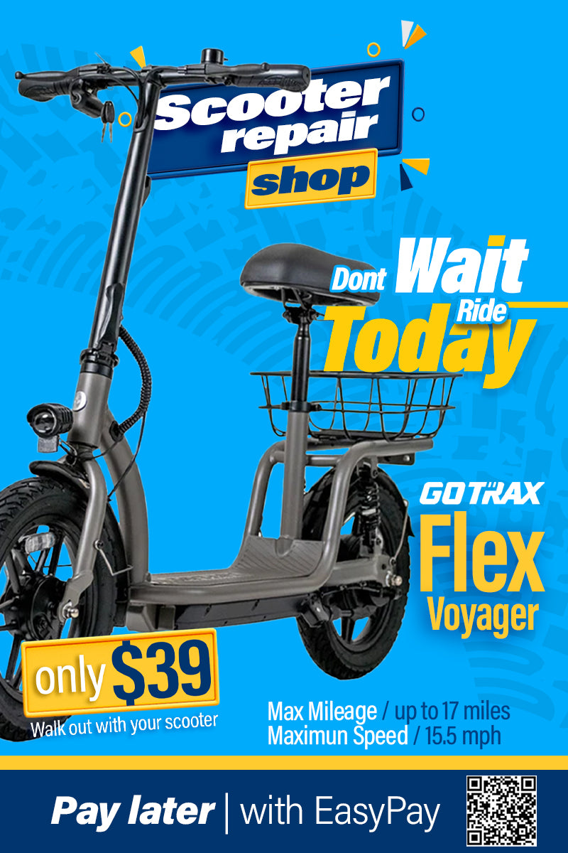 Gotrax Flex Voyager Electric Scooter With Seat - 17 Max Range, 350W Motor, 14" Tires